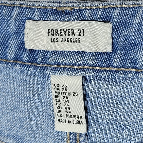 NWT Forever 21 Sunflower Embellished Fray Hem Cutoff Denim Blue Jean Shorts 25 - Picture 3 of 11